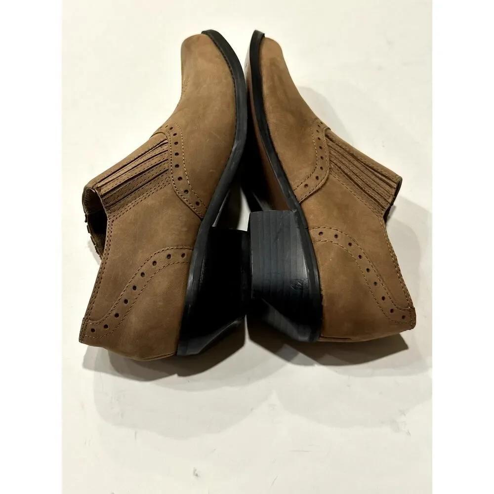 DINGO Women's Dan Post Leather Low-Cut Western Ankle Boots/Shoes Tan Size 7